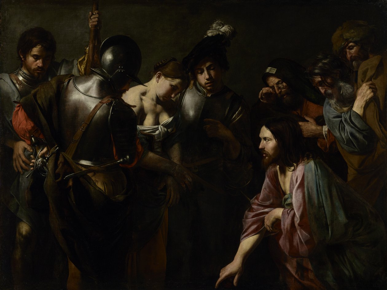Chrystus i cudzołożnica autorstwa Valentin de Boulogne