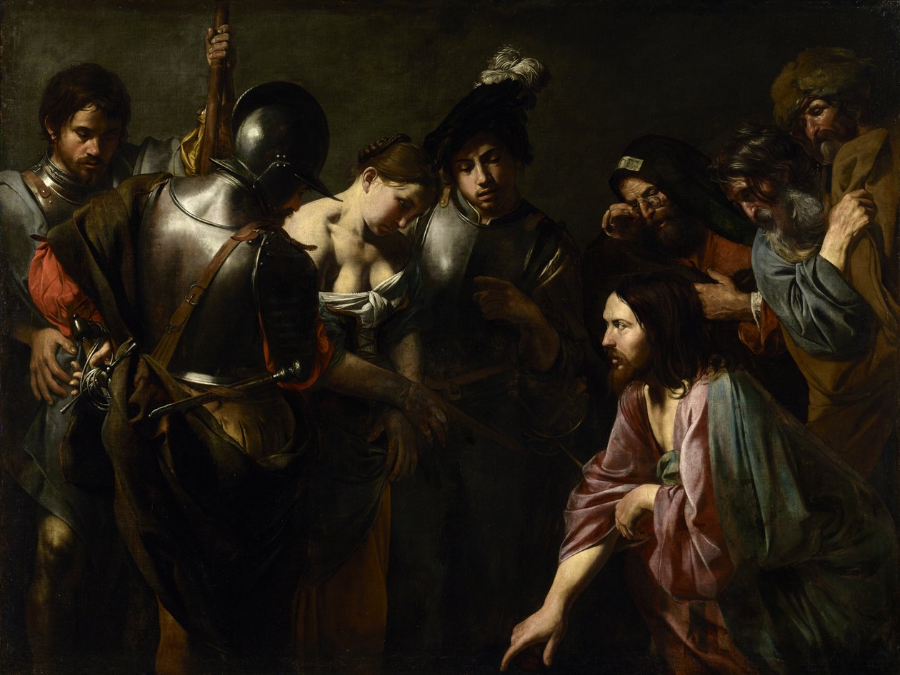 Chrystus i cudzołożnica autorstwa Valentin de Boulogne