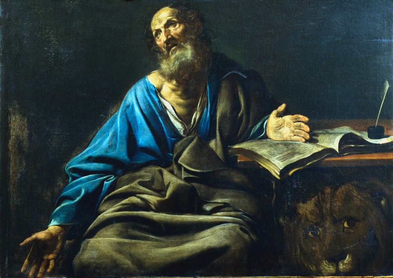 „Święty Marek Ewangelista”, c1611-1632 autorstwa Valentin de Boulogne