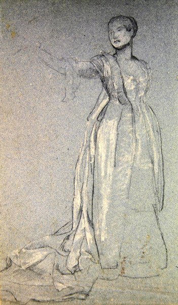 Studium do „Menueta”, ok. 1870 (kreda na papierze) autorstwa Valentine Cameron Prinsep