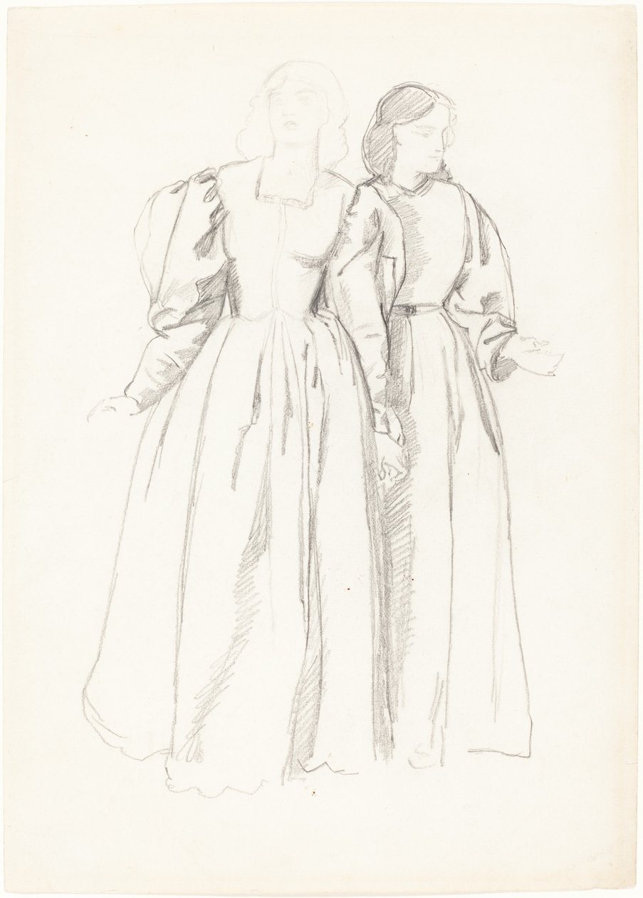 Studium dwóch młodych kobiet [recto] autorstwa Valentine Cameron Prinsep