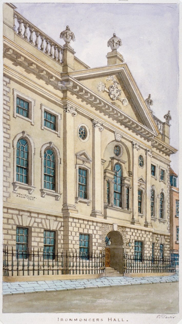 Hala handlarzy żelaza, Fenchurch Street, City of London, 1820 autorstwa Valentine Davis