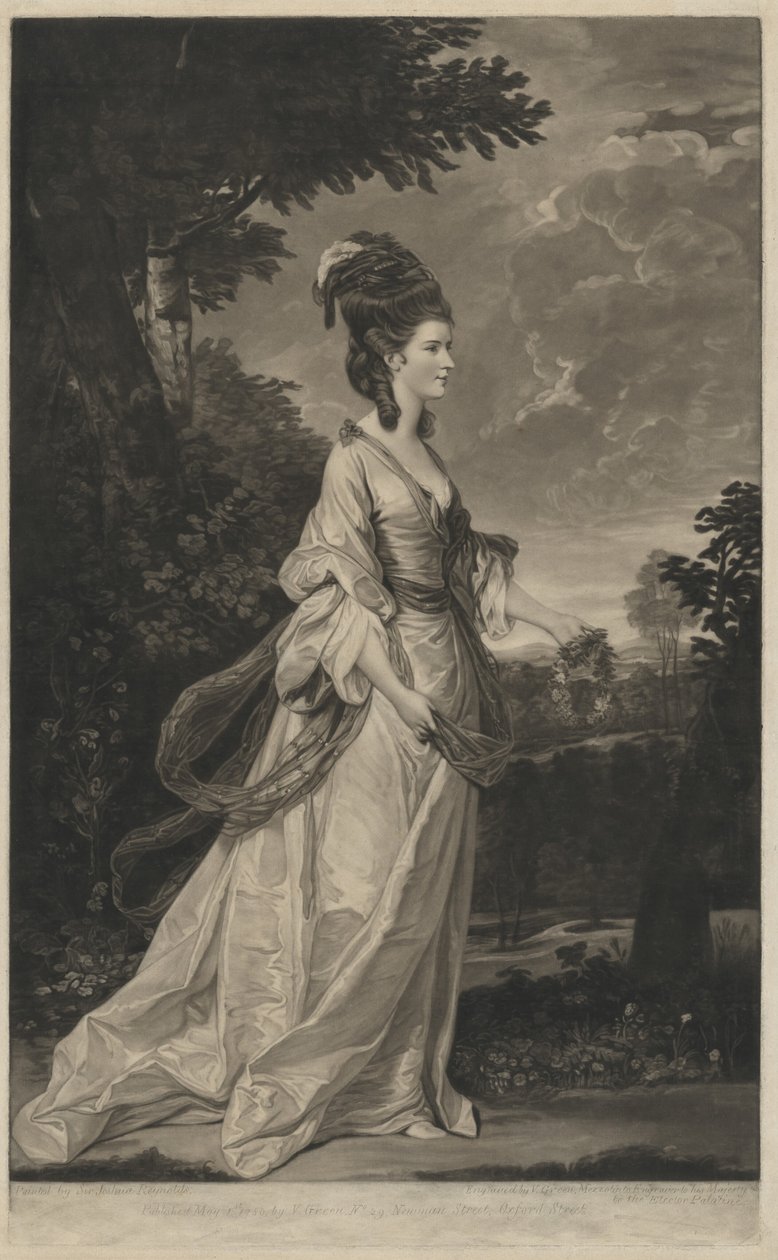 Jane Fleming, hrabina Harrington, 1780. autorstwa Valentine Green