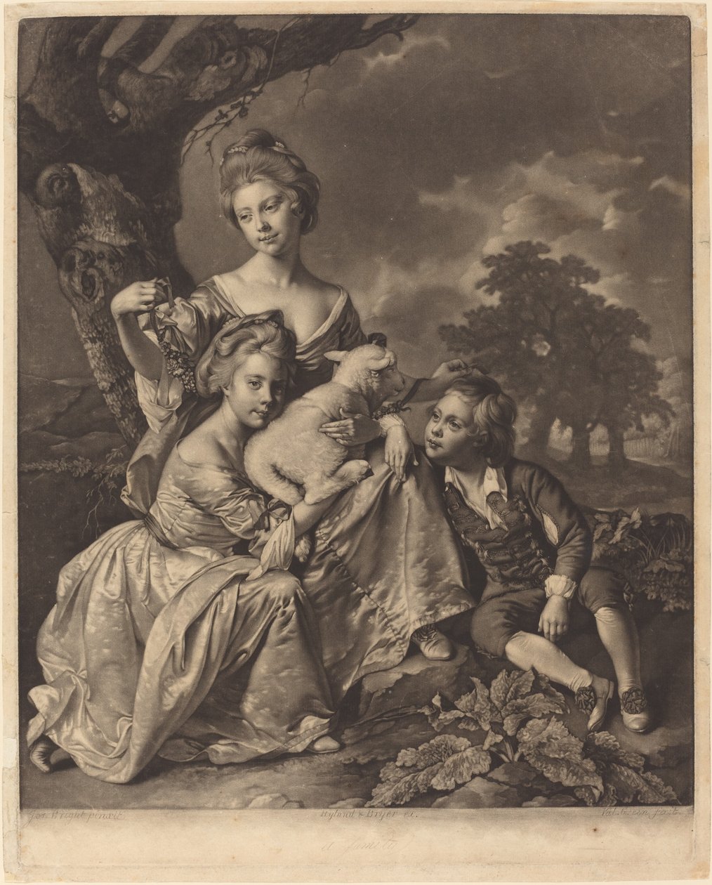 Rodzina Wrightów Dzieci Bradshaw, 1769. autorstwa Valentine Green