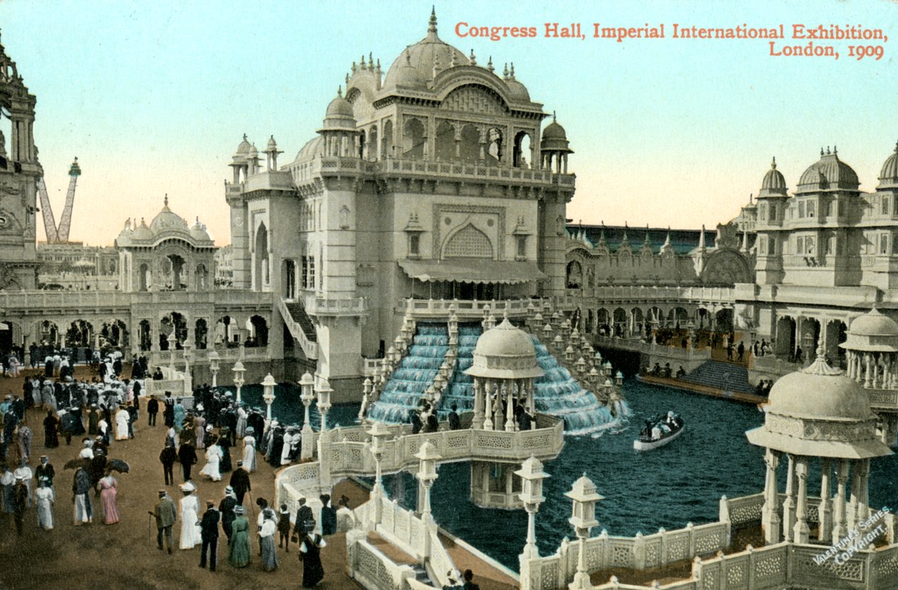 Sala Kongresowa, Międzynarodowa Wystawa Imperial, Londyn, 1909. autorstwa Valentine and Sons Ltd