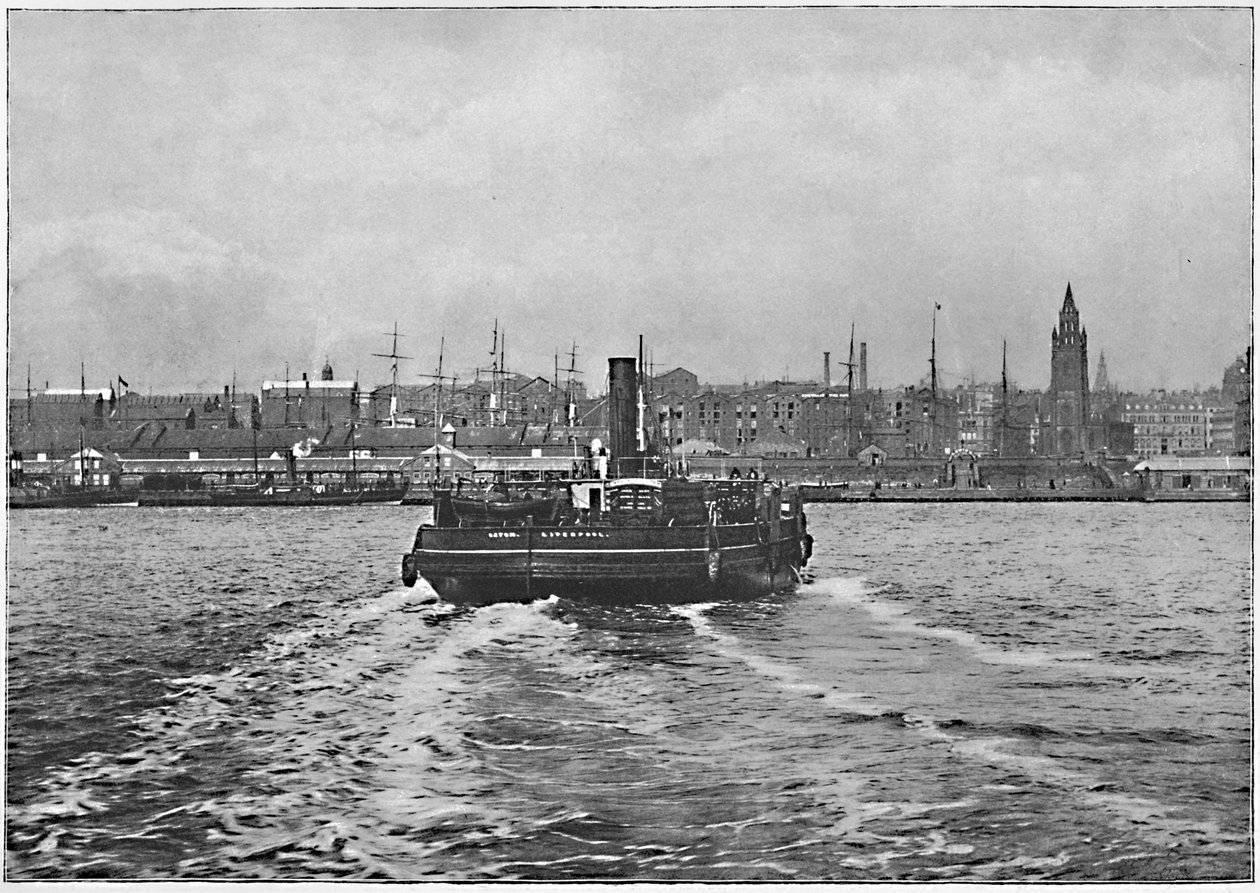 Liverpool, z Mersey, c1896 autorstwa Valentine and Sons Ltd