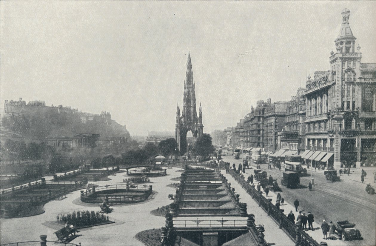 Princes Street, Edynburg, 1910 autorstwa Valentine and Sons Ltd