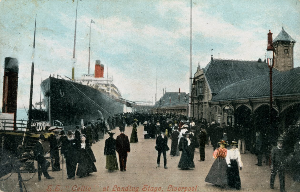 Parowiec SS Celtic na nabrzeżu, Liverpool, Lancashire, c1904. autorstwa Valentine and Sons Ltd