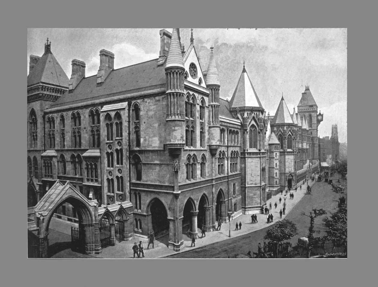 Nowe sądy, Londyn, ok. 1900 autorstwa Valentine and Sons Publishing Co