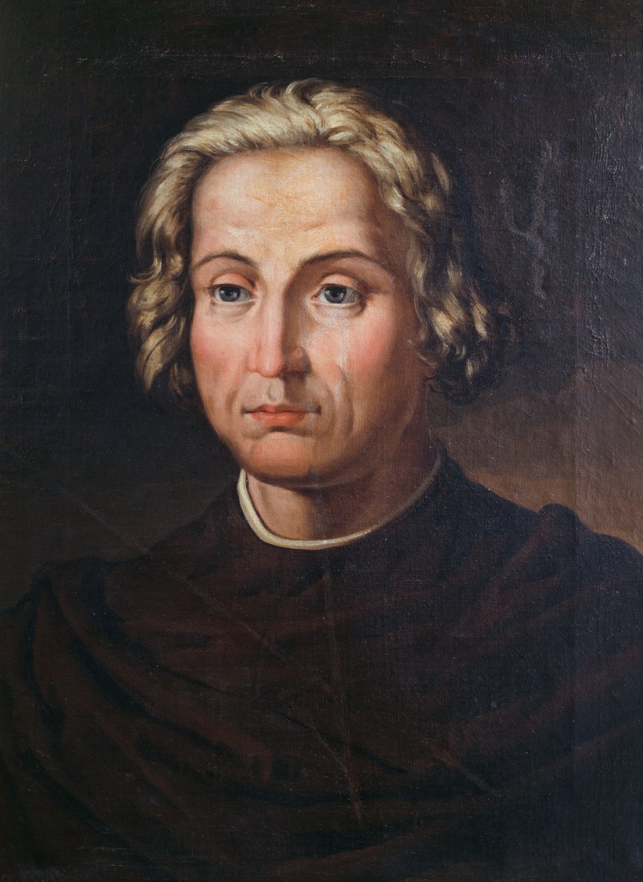Portret Krzysztofa Kolumba (1451-1506), włoskiego odkrywcy i nawigatora, obraz Valeriano Domingueza Becquera (1833-1870) autorstwa Valeriano Domínguez Bécquer