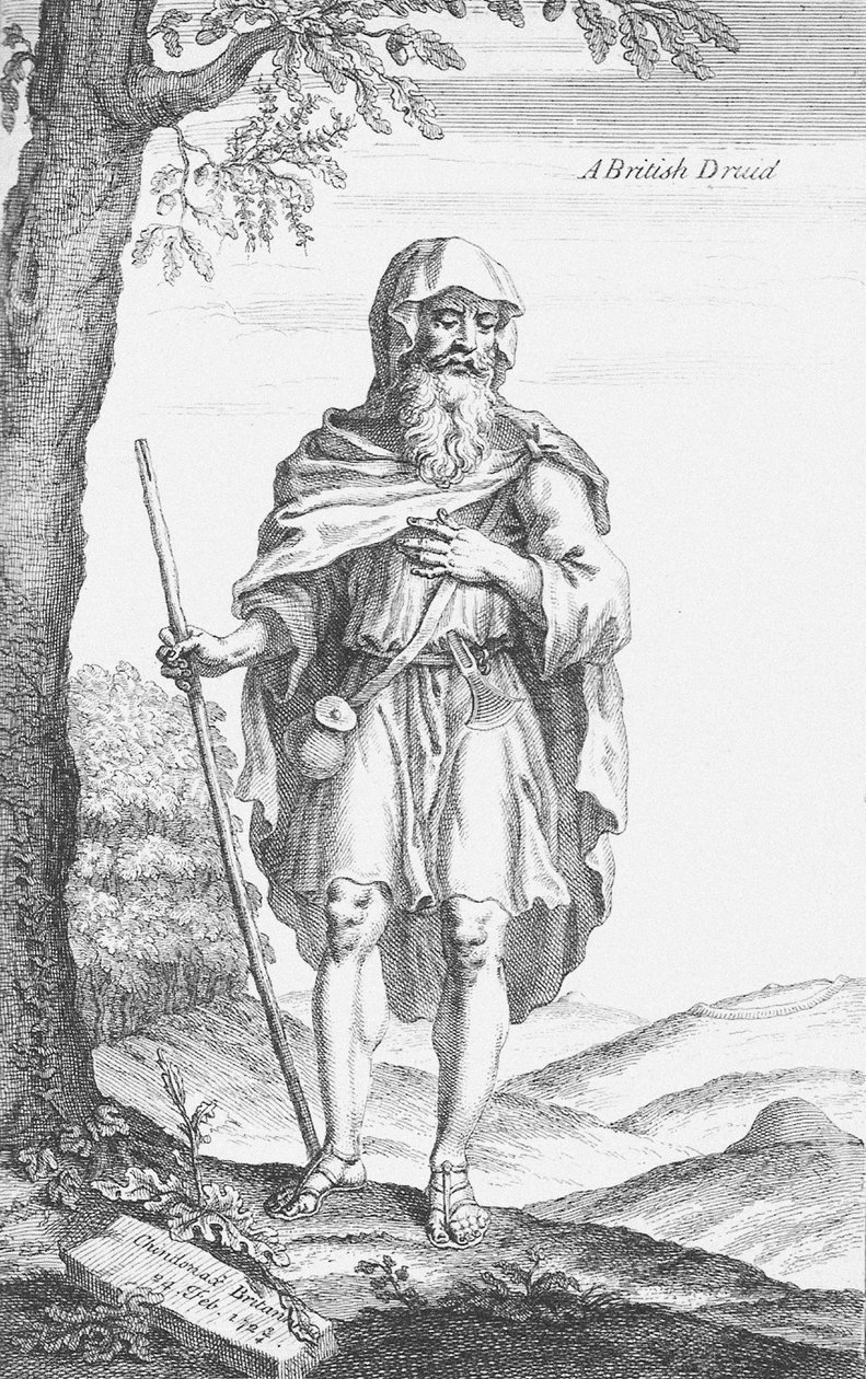 Brytyjski druid ze Stonehenge autorstwa Williama Stukeleya, 1723 autorstwa Van Der Gucht