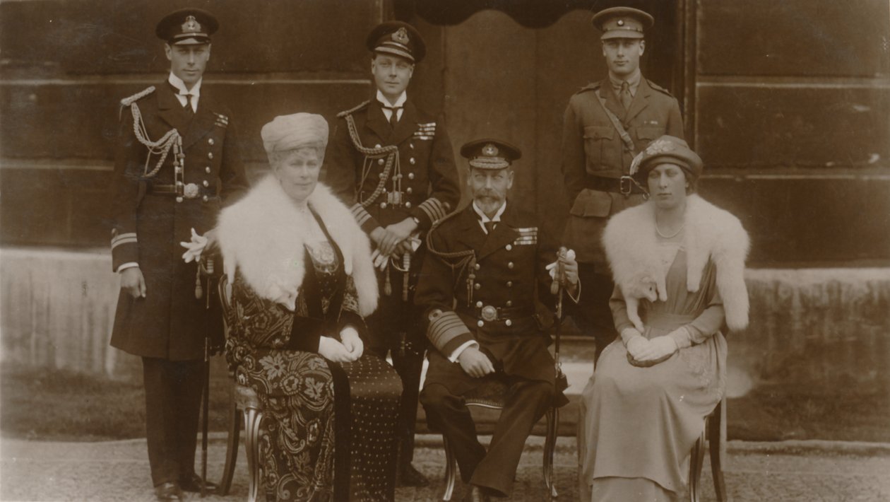 „W.R.H. Książę Yorku JKM Książę Walii, J.H.R.H. Książę Henryk, H.M. Królowa, H.M. The autorstwa Vandyk
