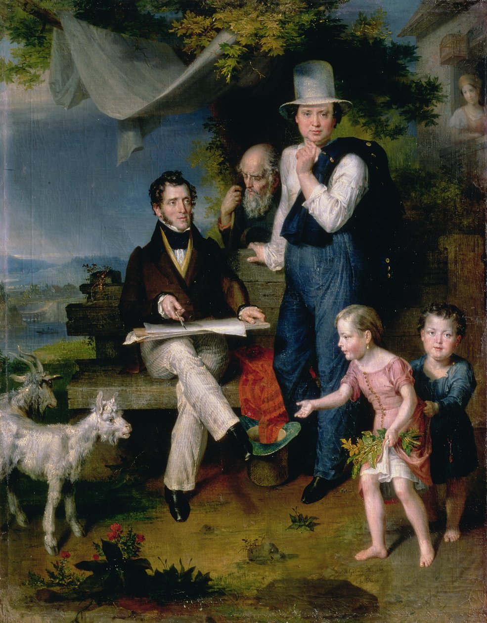 Portret grupowy, w tym artysta George Dawe (1781-1829) i autoportret, 1834 autorstwa Vasili Aleksandrovich Golike