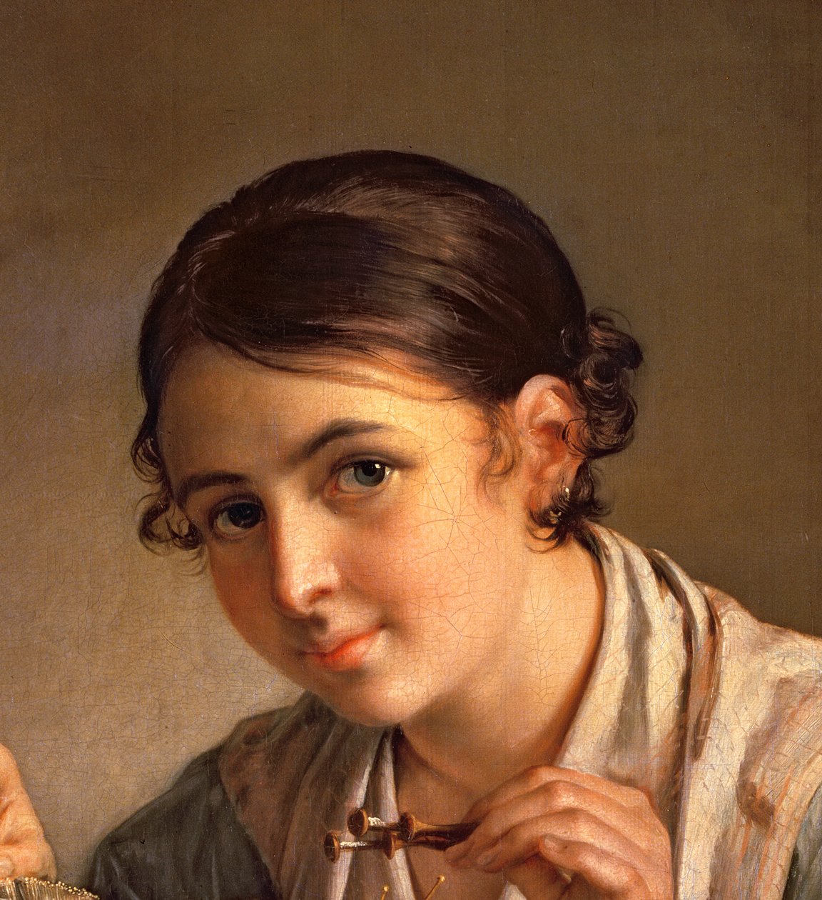 Koronkarz, 1823 (detal z 41740) autorstwa Vasili Andreevich Tropinin