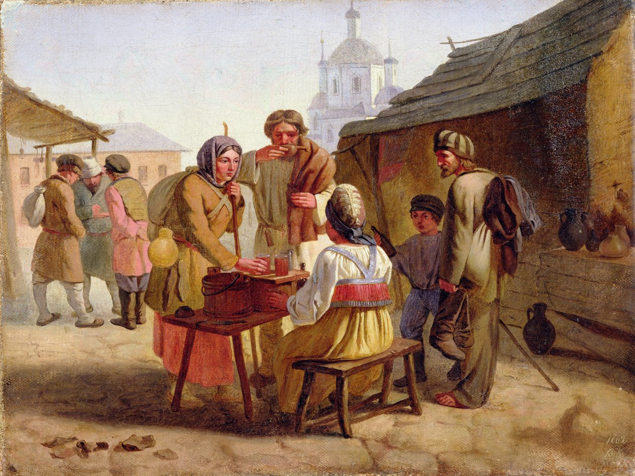 Sprzedawca Kvas, 1862 autorstwa Vasili Efimovich Kallistov