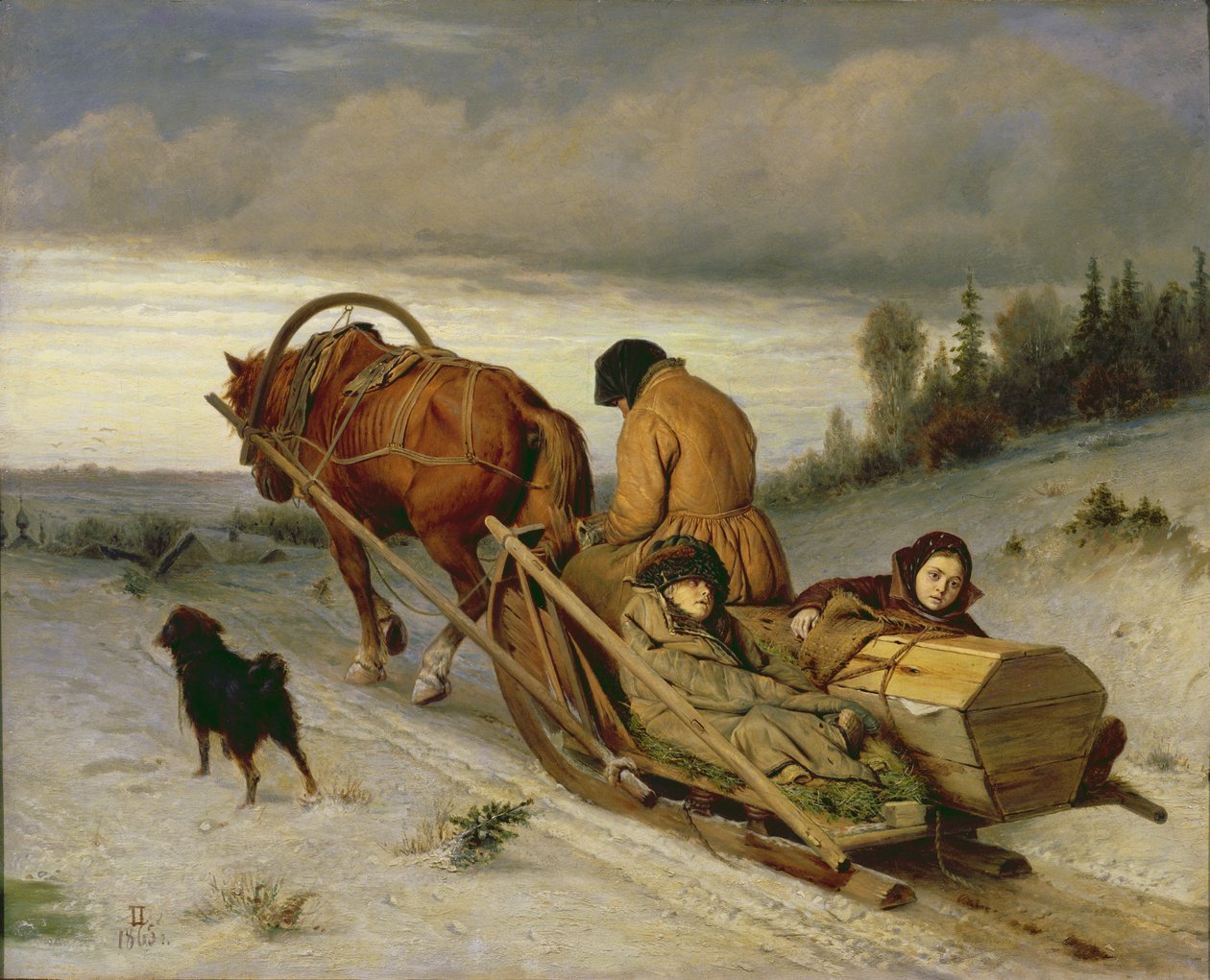 Pożegnanie umarłych, 1865 autorstwa Vasili Grigorevich Perov