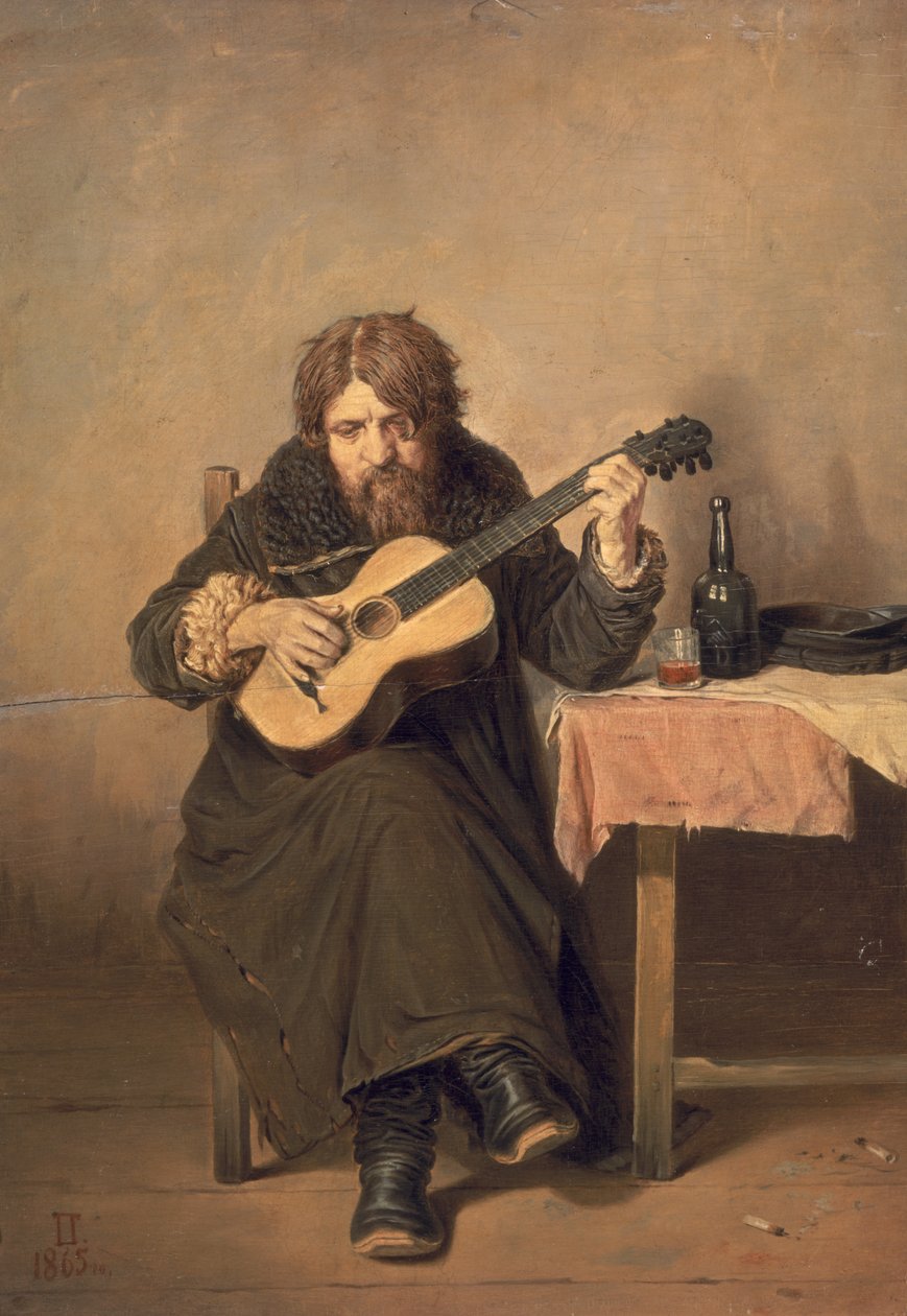 Owdowiały gitarzysta, 1865 autorstwa Vasili Grigorevich Perov