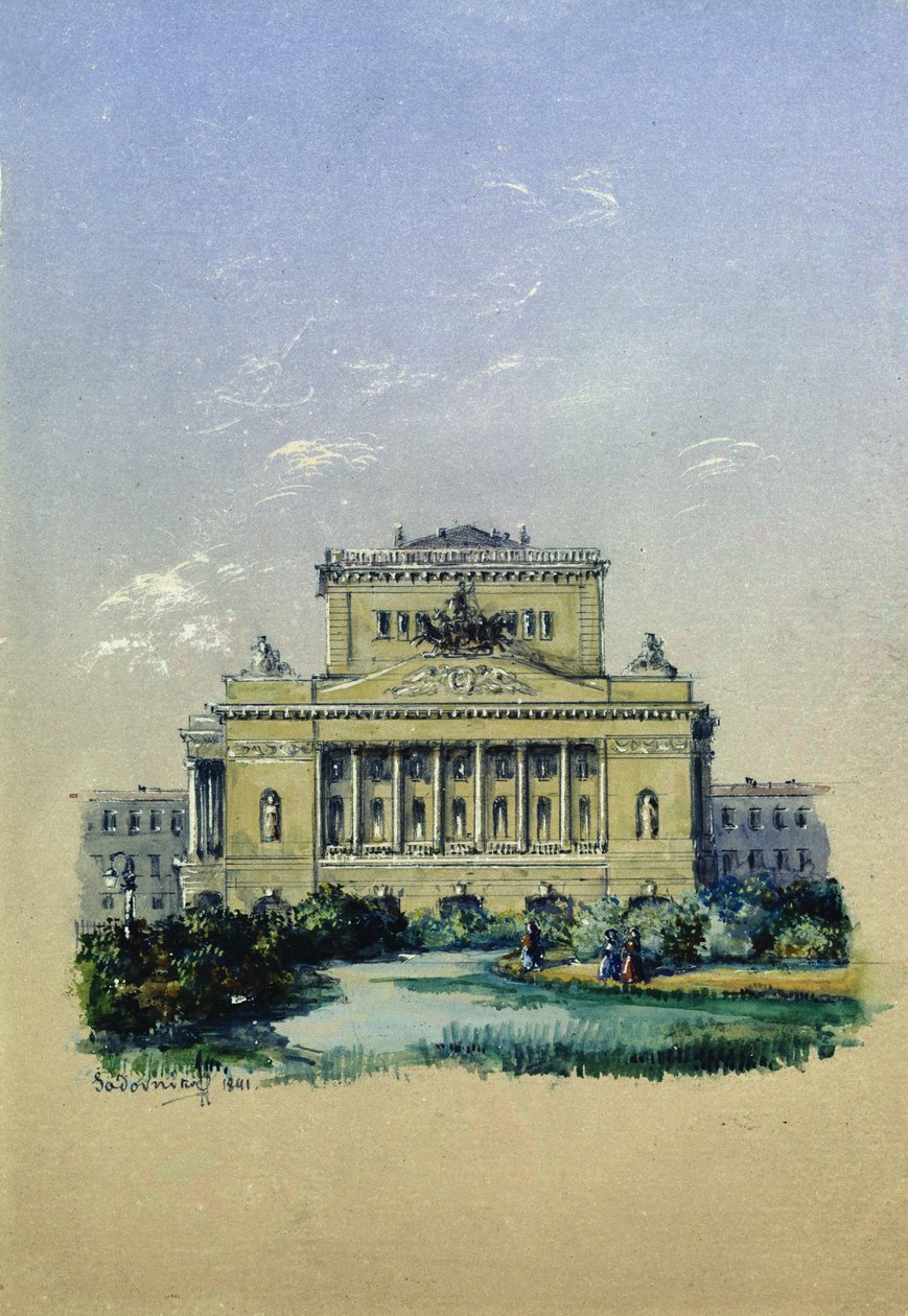 Teatr Aleksandra w Petersburgu, 1841 r. autorstwa Vasili Semenovich Sadovnikov
