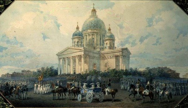Katedra Trójcy Świętej w Petersburgu, 1850, 1850 (wc na papierze) autorstwa Vasili Semenovich Sadovnikov