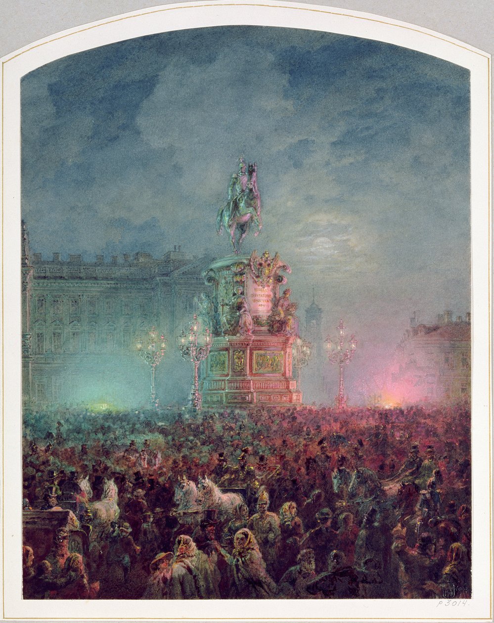 Odsłonięcie pomnika Mikołaja I w Petersburgu, 1857 r. autorstwa Vasili Semenovich Sadovnikov