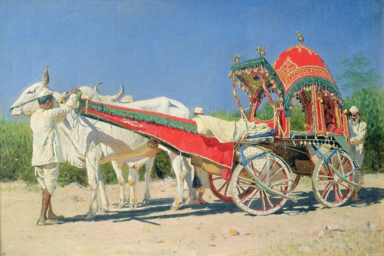 Pojazd bogacza w Delhi, 1874-76 autorstwa Vasili Vasilievich Vereshchagin