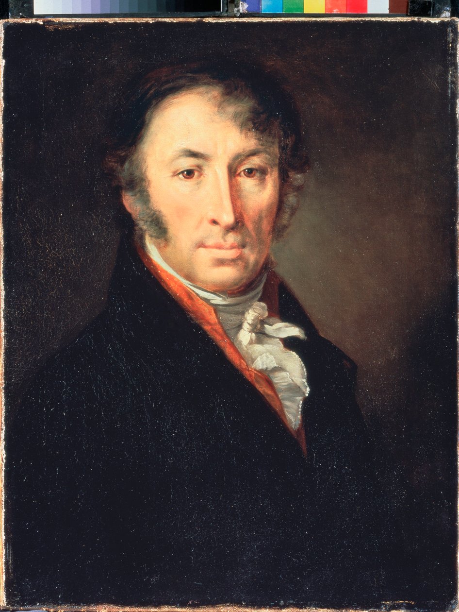 Portret autora i historyka N M Karamzina (Portret autora i historyka N M Karamzina) - Obraz Wasilija Andriejewicza Tropinina (Vassili Tropinin) (1776-1857), olej na płótnie autorstwa Vasili Andreevich Tropinin
