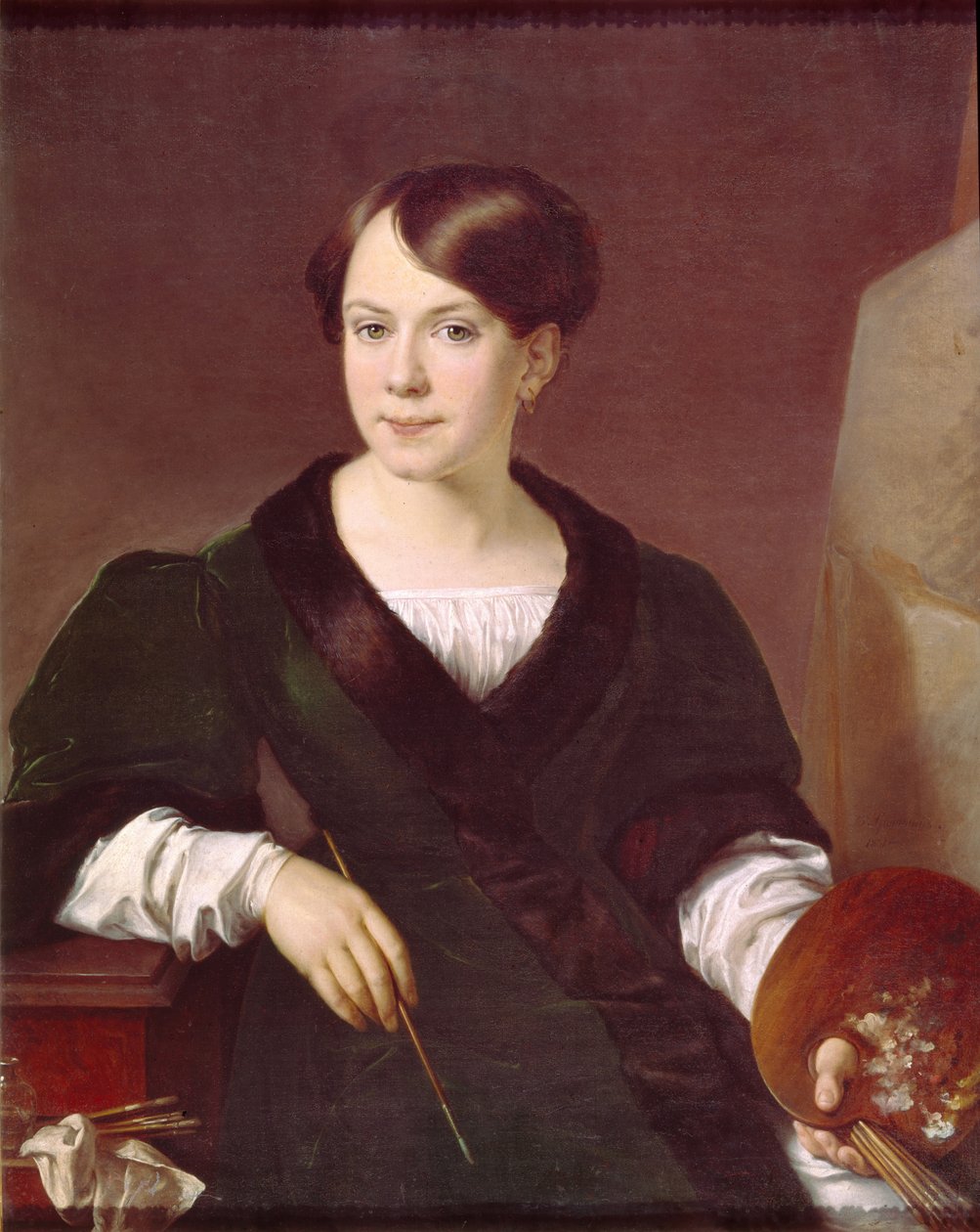 Portret malarza Ljubow Borozdna-Stromilova 1813-1894, 1831 autorstwa Vasili Andreevich Tropinin