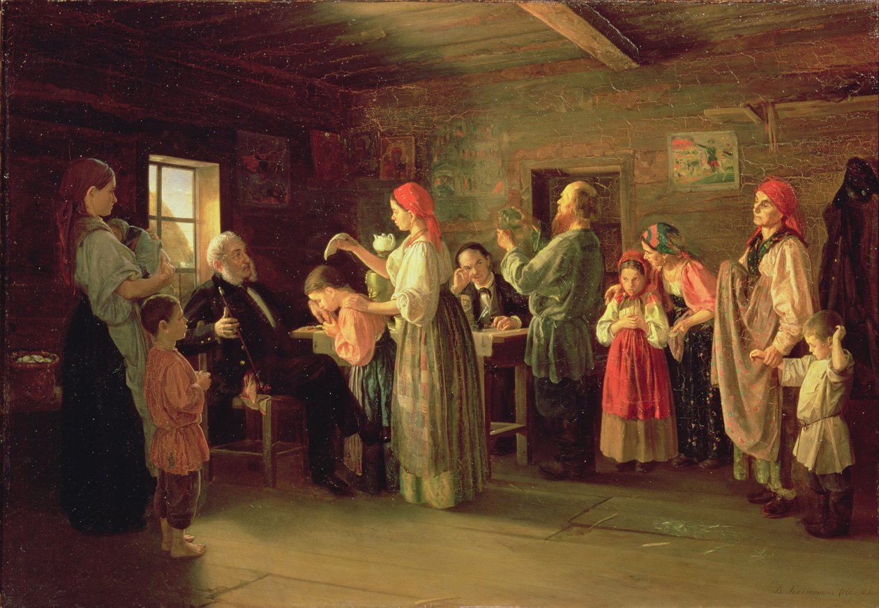 Inspekcja Domu Dziecka, 1866 autorstwa Vasili Efimovich Kallistov