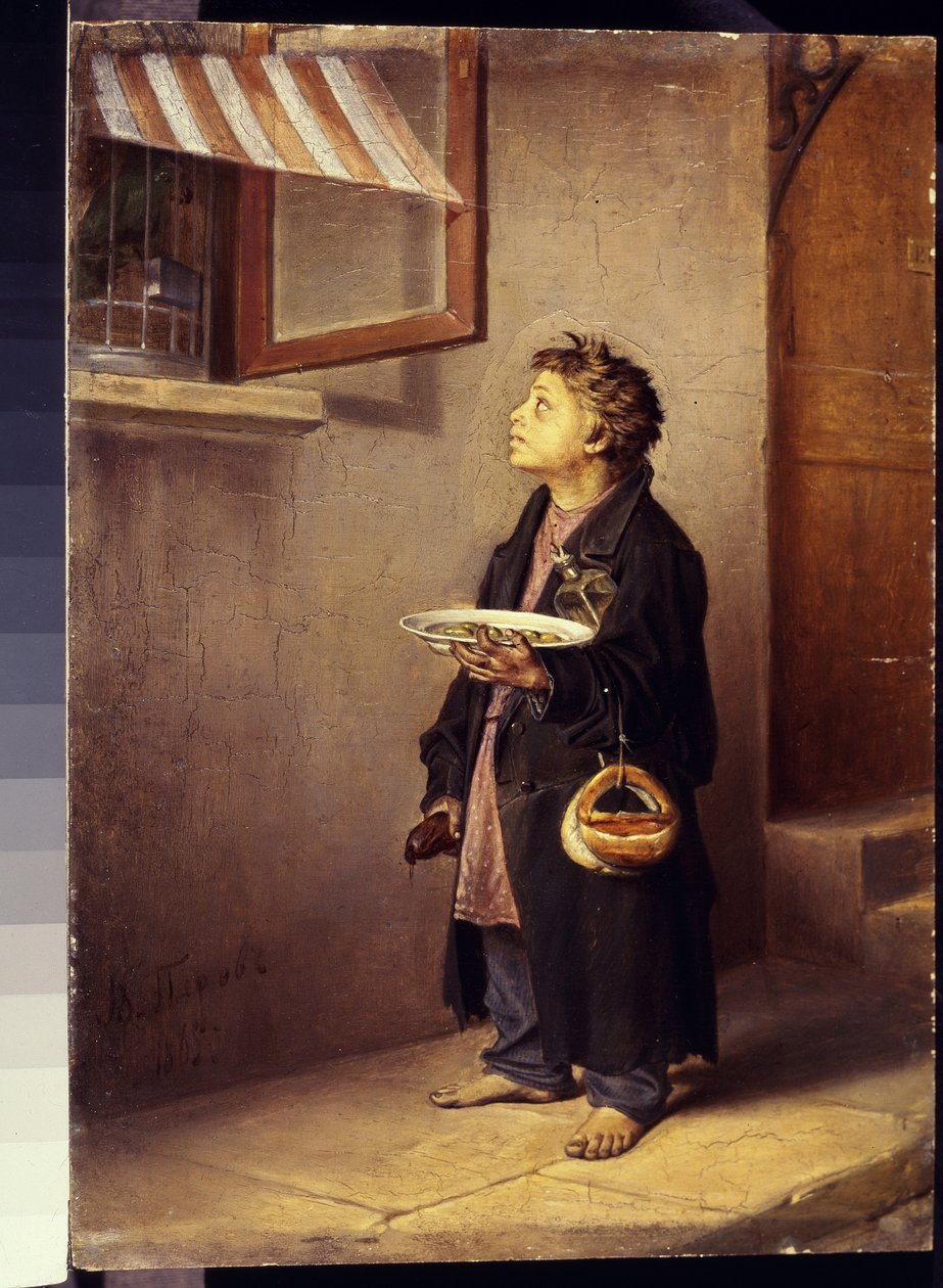 Uczeń obserwujący papugę par Perov, Wasilij Grigoriewicz (1834-1882) autorstwa Vasili Grigorevich Perov