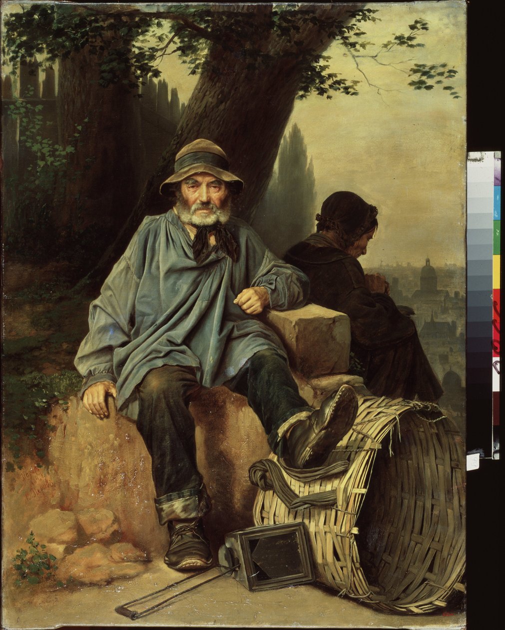 Pchle targi w Paryżu (Francja). Obraz Wasilija (Wasilija) Grigoriewicza Pierowa (1834-1882), olej na płótnie autorstwa Vasili Grigorevich Perov