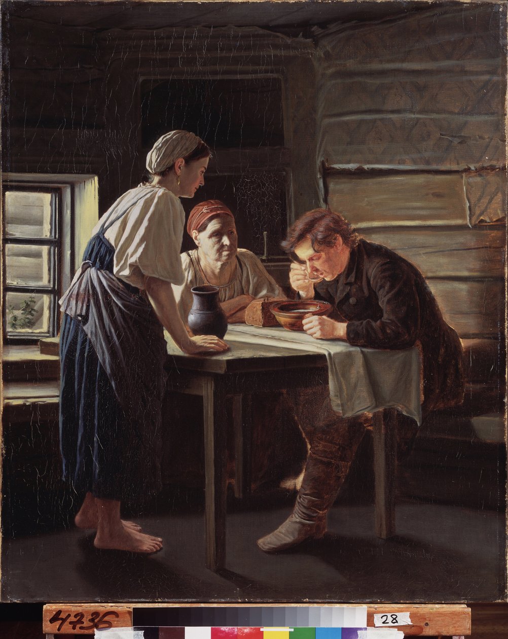 Przyjęcie pielgrzyma. Obraz Wasilija (Vasili) Grigorievich Perov (1834-1882), olej na płótnie autorstwa Vasili Grigorevich Perov