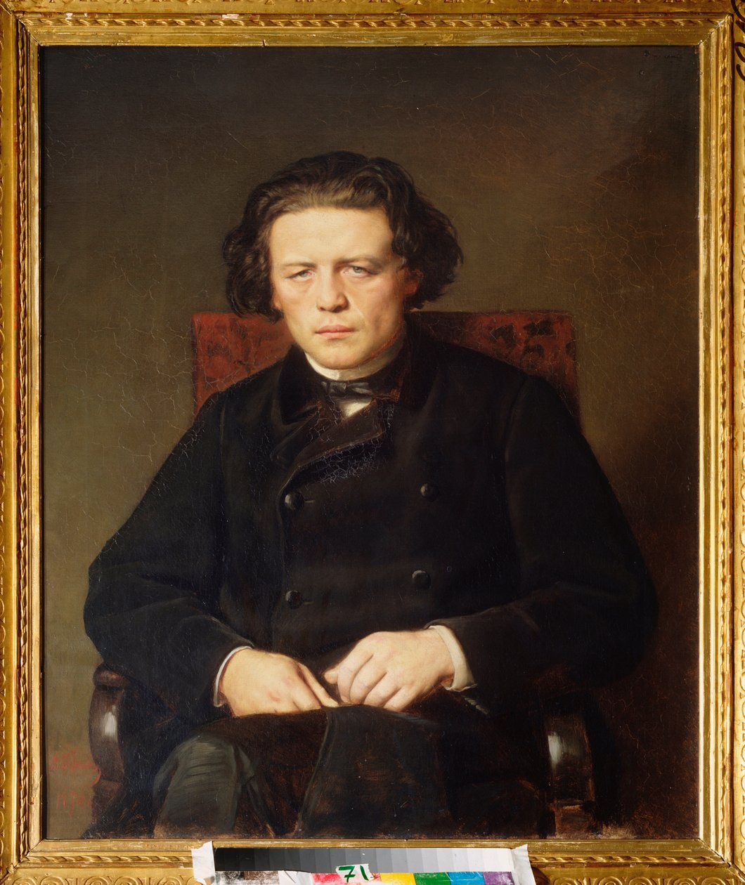 Portret Antona Rubinsteina (1829-1894). Obraz Wasilija (Vasili) Grigoryevich Perov (1834-1882), olej na płótnie autorstwa Vasili Grigorevich Perov