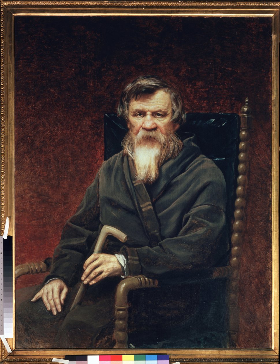 Portret historyka i dziennikarza Michaiła (Michela) Pogodina (1800-1875). Obraz Wasilija (Vasili) Grigoryevich Perov (1834-1882), olej na płótnie autorstwa Vasili Grigorevich Perov