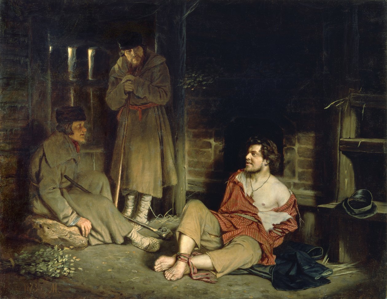 Arrant Łotr Aresztowany, 1873 autorstwa Vasili Grigorevich Perov