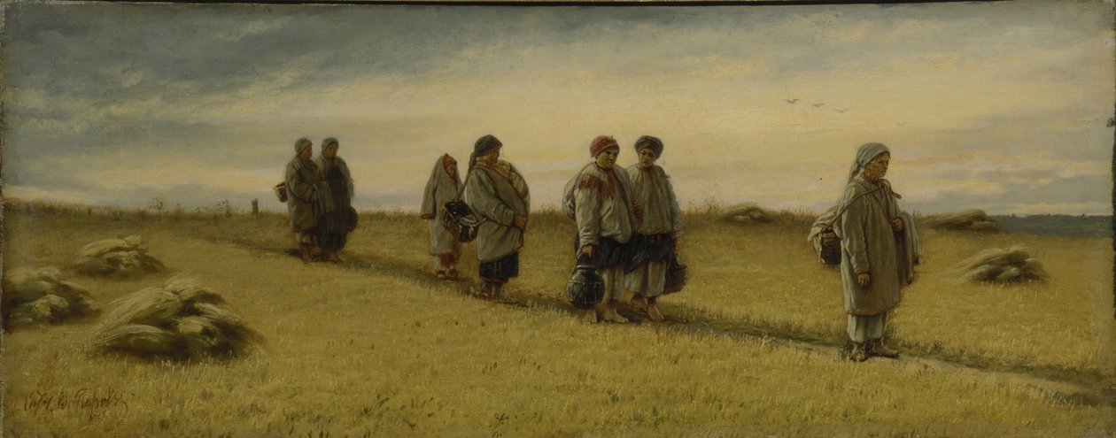 Powrót żniwiarzy z pola w prowincji Riazań, 1874 autorstwa Vasili Grigorevich Perov