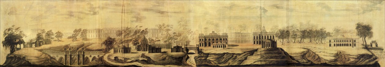 Panoramiczny widok na Tsaritsyno Design, 1776 autorstwa Vasili Ivanovich Bazhenov