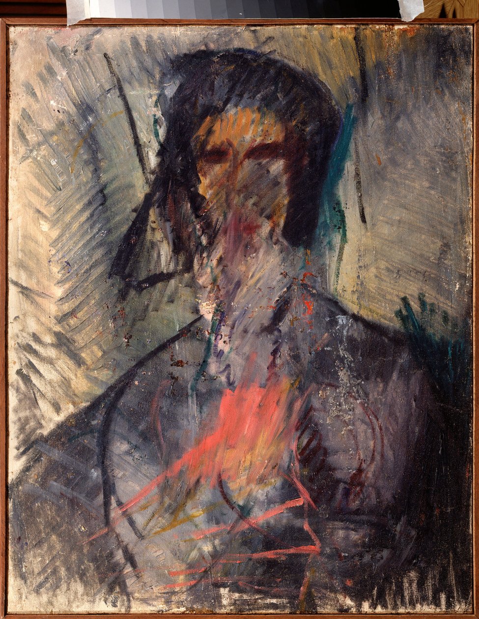 Portrait du poetVladimir Mayakovski (ou Maiakovski, Mayakovski, Majakovskij) (1893-1930) (Portret poety Władimira Majakowskiego) - Peinture de Vasili Nikolayevich Chekrygin (1897-1922), huile sur toile autorstwa Vasili Nikolayevich Chekrygin