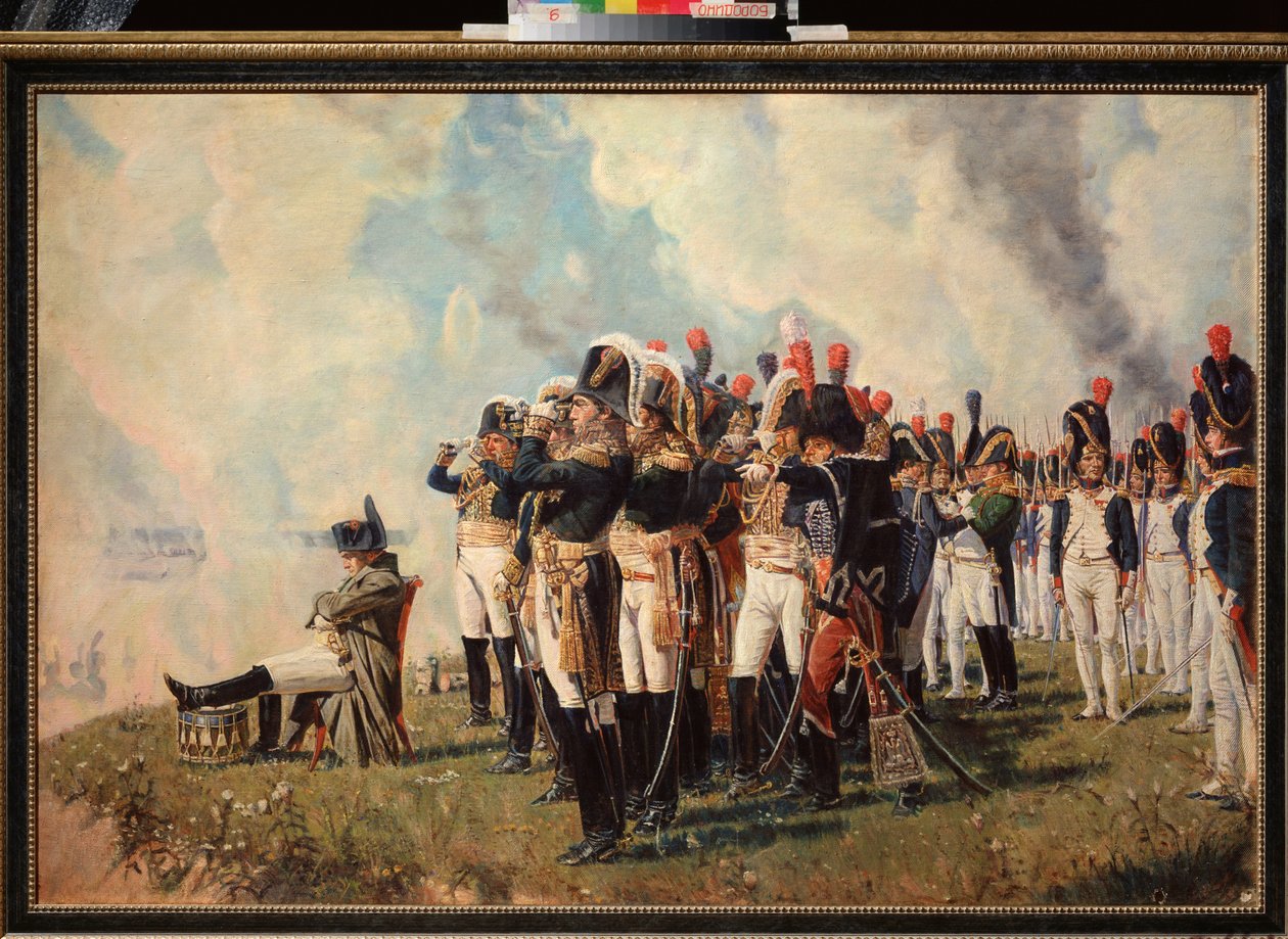 Napoleon Bonaparte (1769-1821) na wzgórzach Borodino (Bitwa pod Moskwą, 7 września 1812, kampania rosyjska) (Napoleon na wzgórzach Borodino) - Obraz Wasilija Wasiljewicza Vereshchagin (Vassili Vereshchagin) (1842-1904), olej na Ciebie autorstwa Vasili Petrovich Vereshchagin