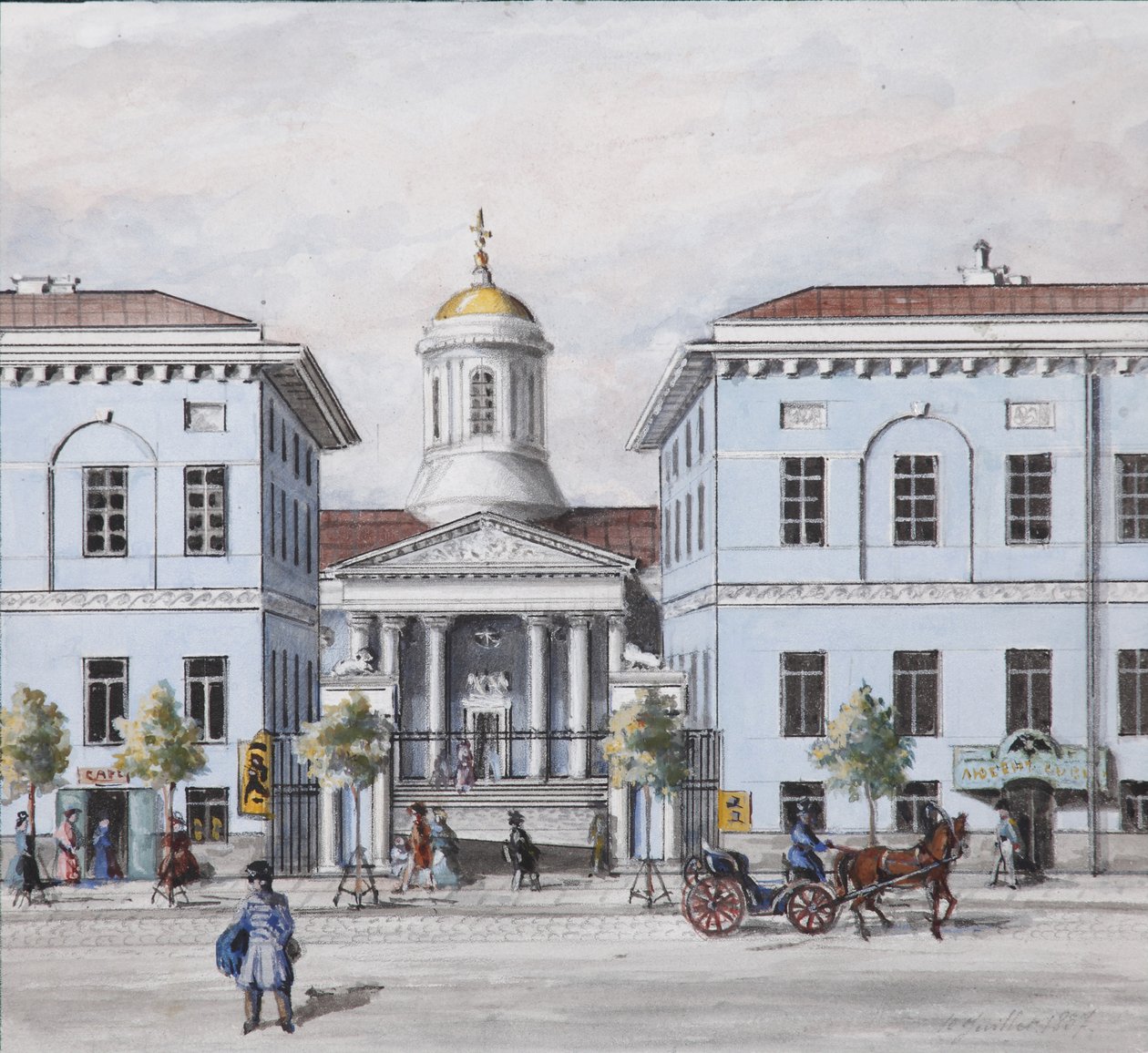 Newski Prospekt w Petersburgu, lata 1830-1840 autorstwa Vasili Semenovich Sadovnikov
