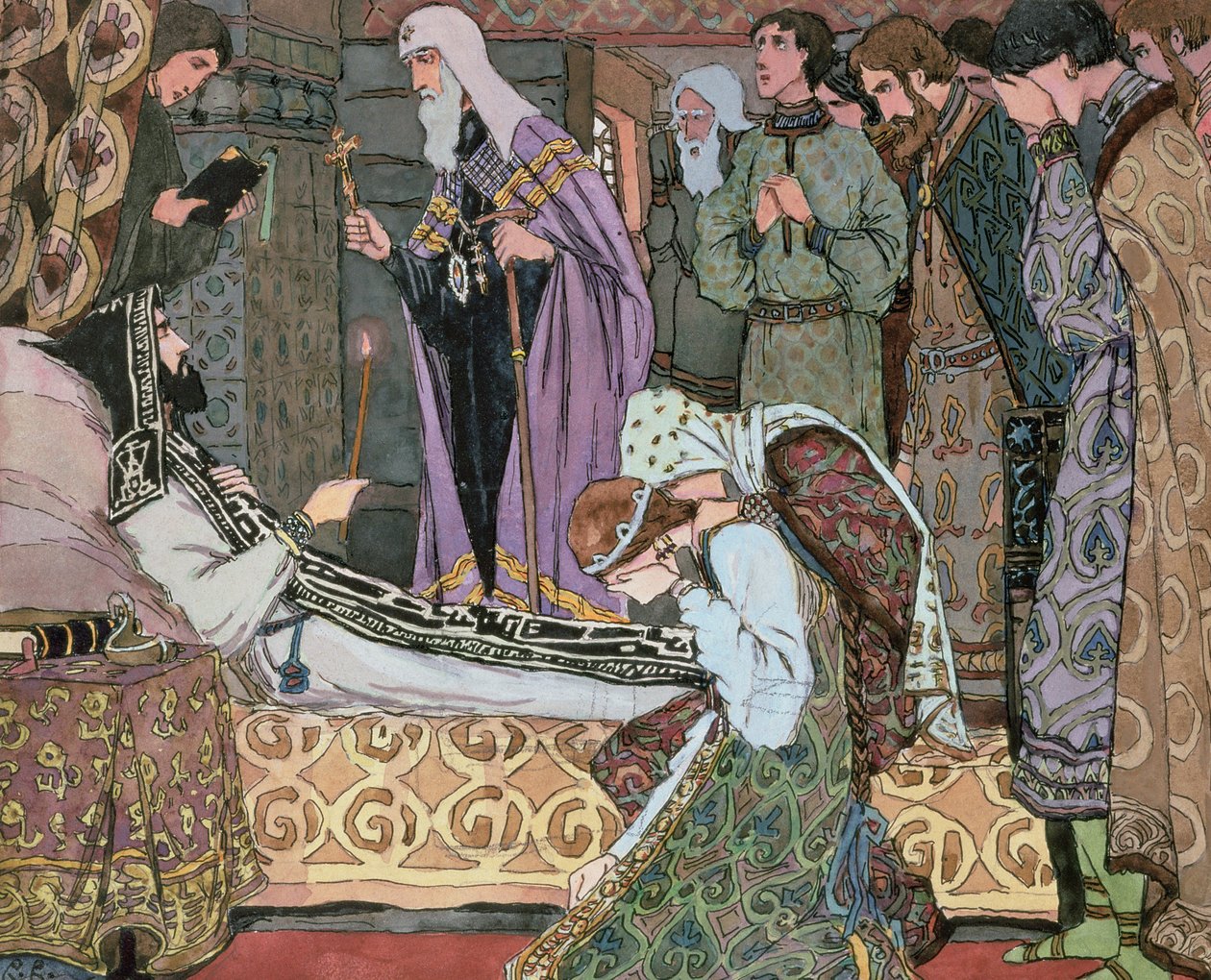 Łoże śmierci wielkiego księcia Dmitrija Don (1350-89), c.1910 autorstwa Vasili Vasil