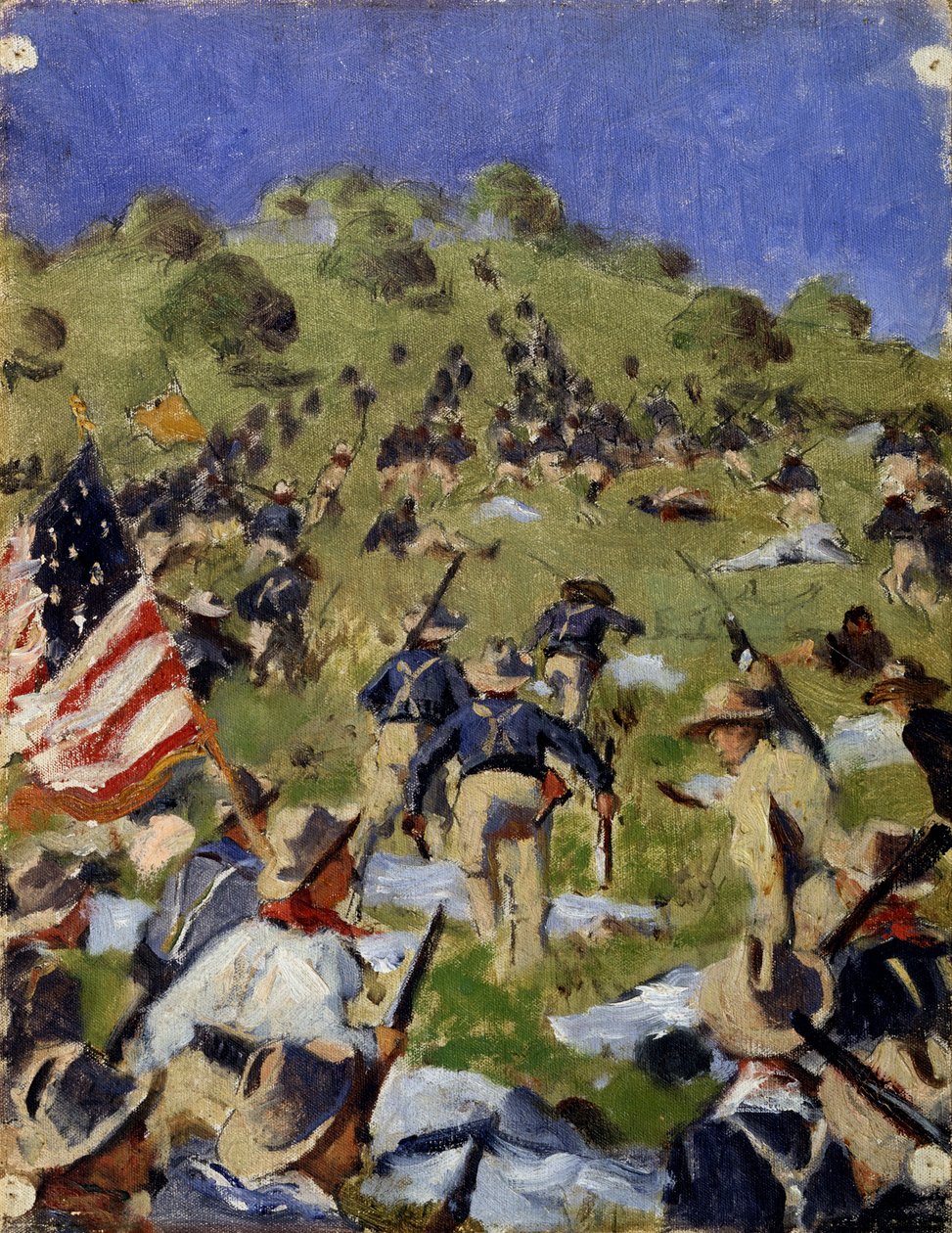 Szarża Rough Riders na wzgórzu San Juan w 1898 r. 1900 autorstwa Vasili Vasilievich Vereshchagin