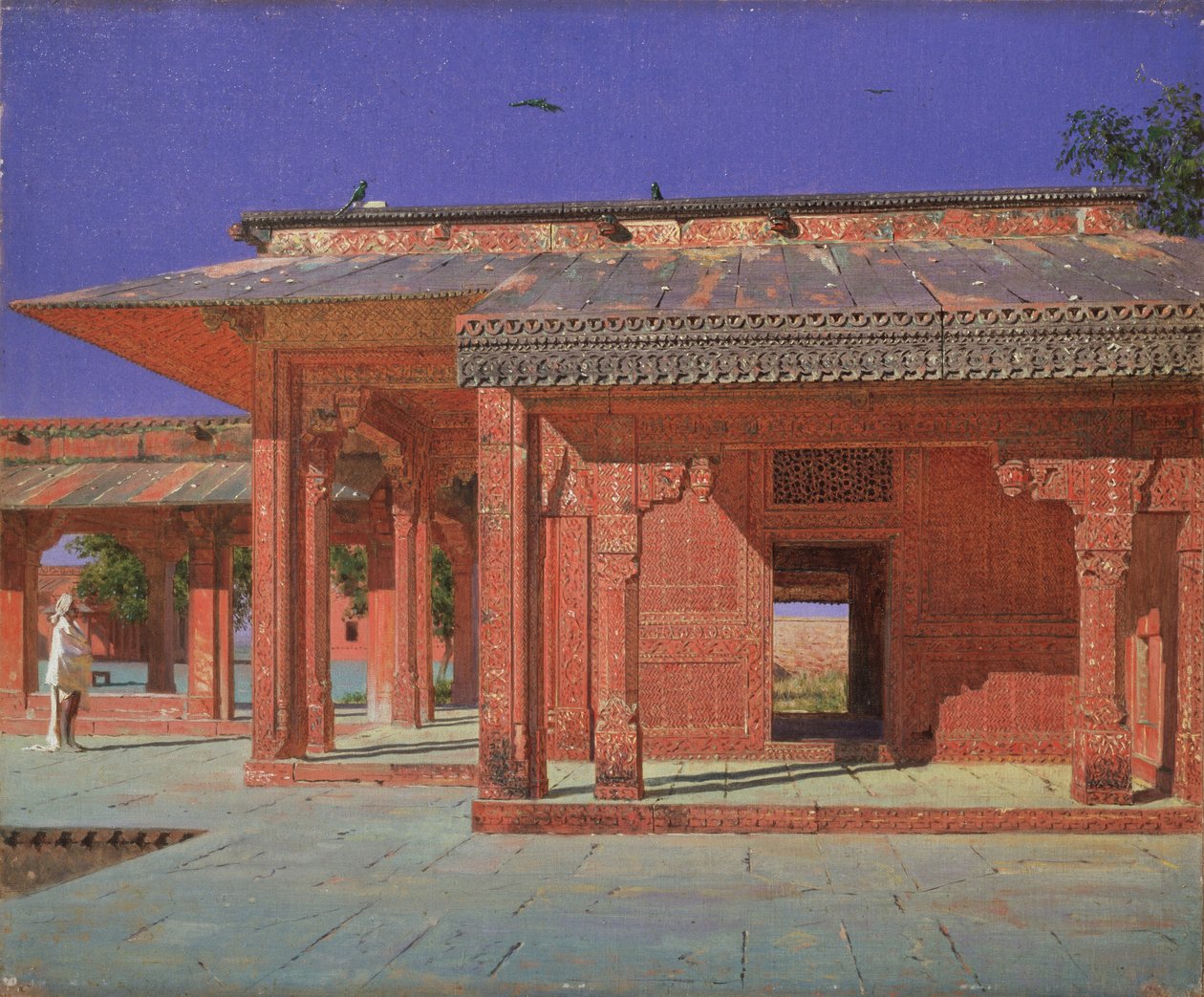 Dziedziniec Haremu w Pałacu Cesarskim Fatehpur Sikri, 1874-1876 autorstwa Vasili Vasilievich Vereshchagin