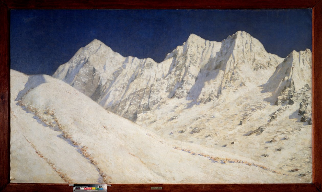 Indie, Śnieg w Himalajach (Indie, Śnieg w Himalajach) - Obraz Wasilija Wasiljewicza Vereshchagin (Vassili Vereshchagin) (1842-1904), olej na płótnie autorstwa Vasili Vasilievich Vereshchagin