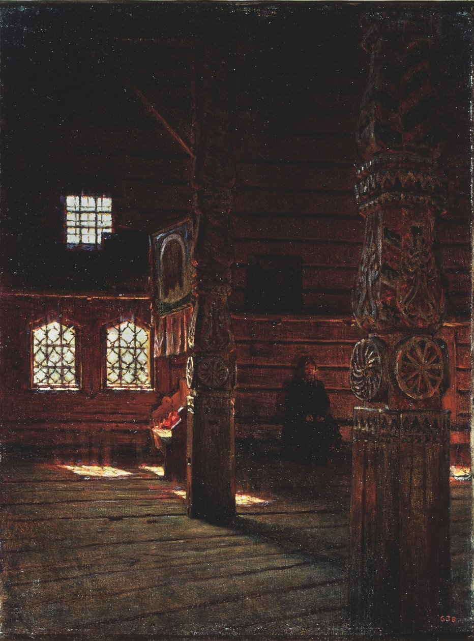 Wnętrze kościoła Piotra i Pawła w Puczugu, 1894 r. autorstwa Vasili Vasilievich Vereshchagin
