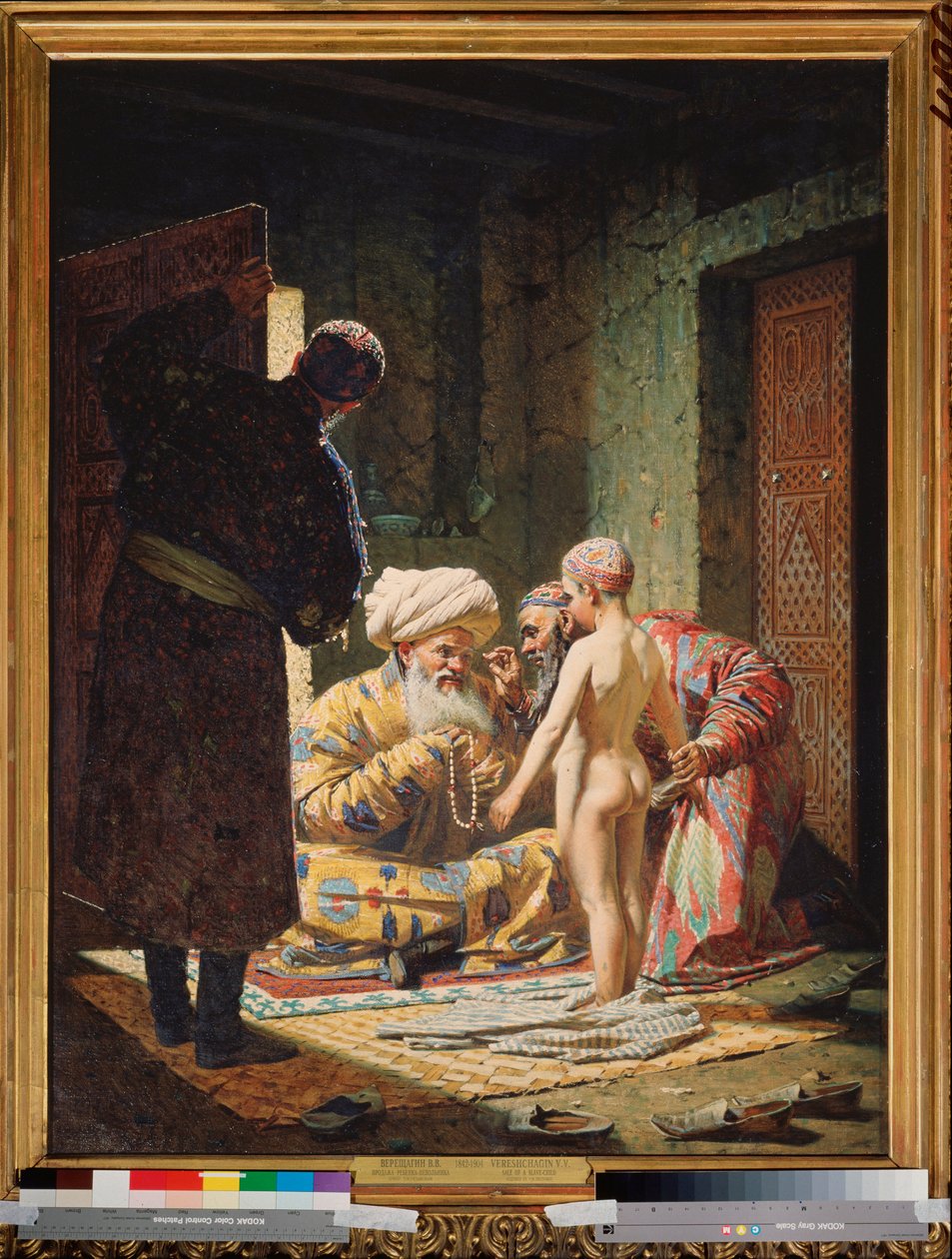 Sprzedaż niewolnicy-dziecka - obraz Wasilija Wasiljewicza Vereshchagin (Vassili Vereshchagin) (1842-1904), olej na płótnie autorstwa Vasili Vasilievich Vereshchagin