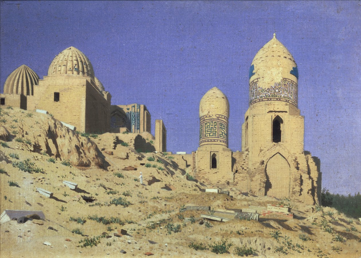 Nekropolia Shah-i-Zinda Żyjący król w Samarkandzie, 1869-1870 autorstwa Vasili Vasilievich Vereshchagin