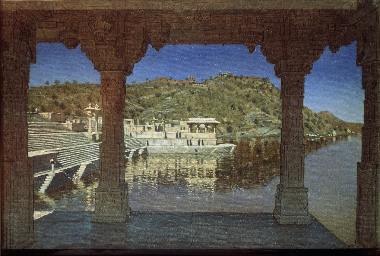 Radżastanie. Nad jeziorem w Udaipurze, 1874 autorstwa Vasili Vasilievich Vereshchagin