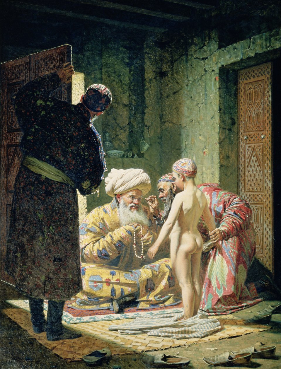 Sprzedaż niewolnika dziecka autorstwa Vasili Vasilievich Vereshchagin