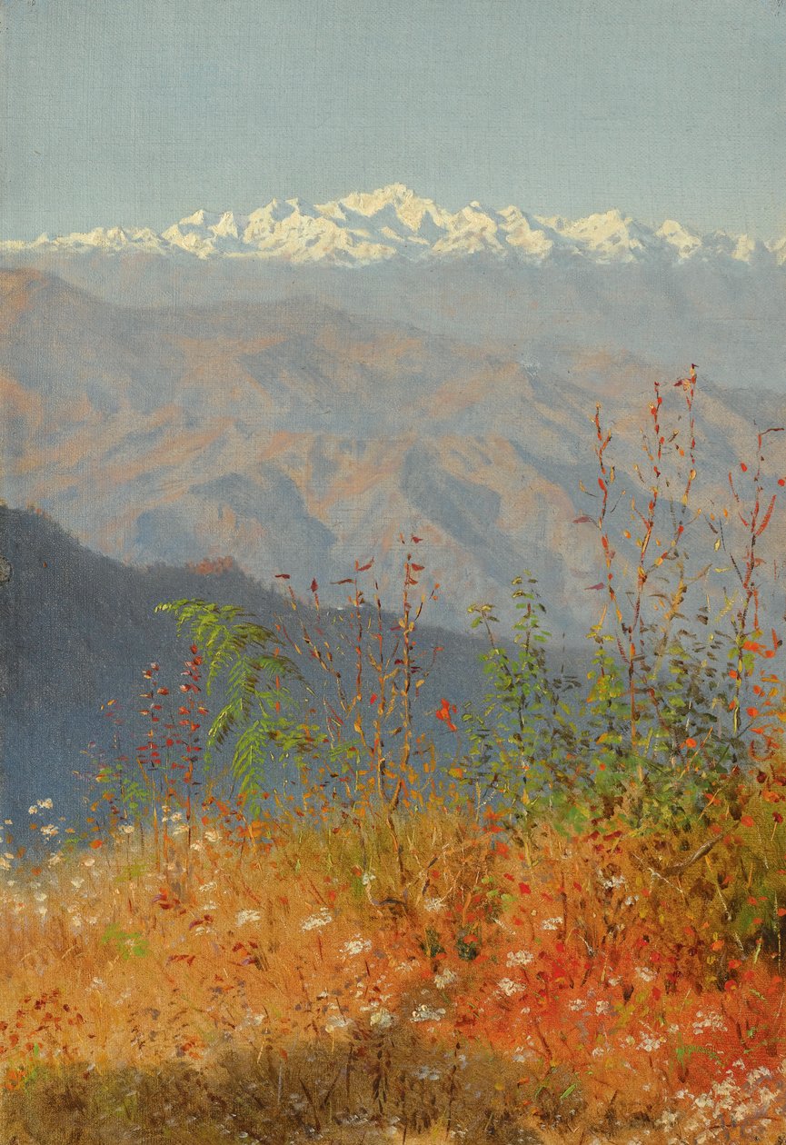 Zachód słońca w Himalajach autorstwa Vasili Vasilievich Vereshchagin