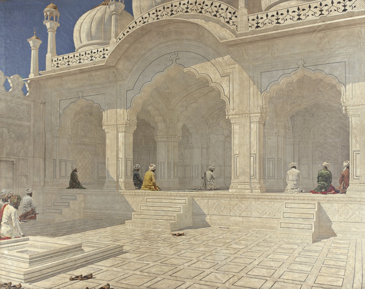 Meczet Perłowy Moti Masjid, Delhi, lata 80. XIX wieku autorstwa Vasili Vasilievich Vereshchagin